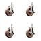 Service Caster 5 Inch 316SS High Temp Glass Filled Nylon 3/8 Inch Stem Caster Set Brake SCC SS316TS20S514-GFNSHT-TLB-381615-4 - alternate 1